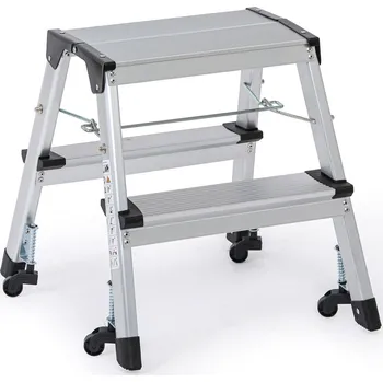 Schůdek Corping Hliníkové skládací schůdky s kolečky, oboustranné, výška 420 mm