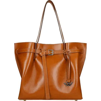 Kabelka Wojas kabelka z přírodní lícové kůže hnědá