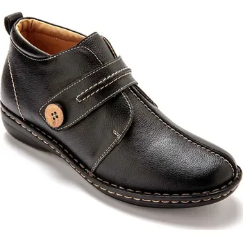 Dámské pantofle PédiConfort Kotníkové kozačky z přírodně činěné kůže černá 36