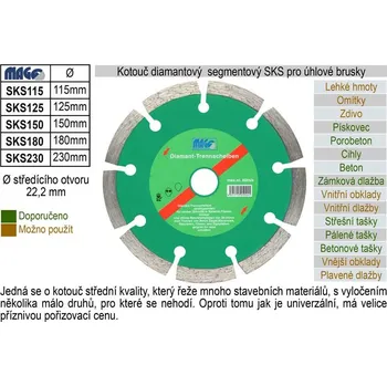 Příslušenství k brusce Kotouč diamantový segmentový pro úhlové brusky SKS115 0.122 Kg NÁŘADÍ Sklad2 SKS115 (0.122 Kg NÁŘADÍ Sklad2 SKS115)