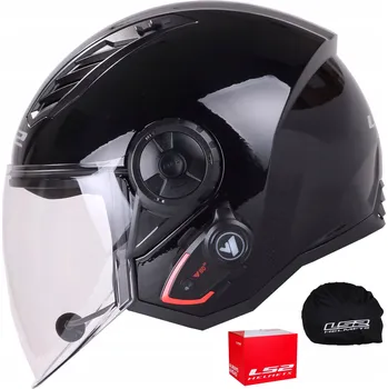 Helma na motorku OTEVŘENÁ MOTO PŘILBA LS2 OF616 AIRFLOW II ČERNÁ + BLUETOOTH INTERKOM