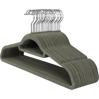 Ramínko SONGMICS Sametová ramínka, 42.7x22x0.6cm, šedá Sametový věšák