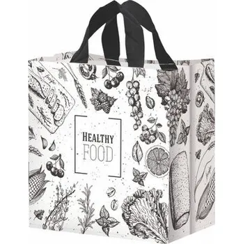 Nákupní taška Taška lamino 24l FOOD bílá