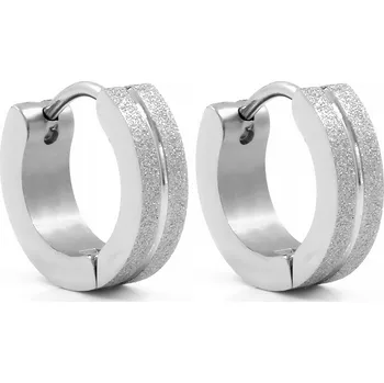 Náušnice BRUNOshop.cz Náušnice kroužky - pískovaná a leštěná chirurgická ocel Stříbrná