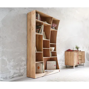 Policová skříň DELIFE Nástěnný regál Live-Edge 120 cm akácie přírodní levý