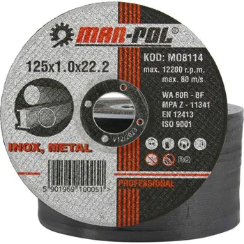 Řezný kotouč Kotouč řezný na ocel, nerez, 125x1,0x22,2mm MAR-POL 0.031 Kg HOBY Sklad3 M08114 (0.031 Kg HOBY Sklad3 M08114)