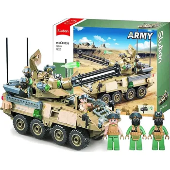 ostatní stavebnice STAVEBNICE STAVEBNICE TANK STRYKER ADS PANCÉŘOVÝ TRANSPORTÉR 320 DÍLŮ SLUBAN VOJSKO ARMÁDA