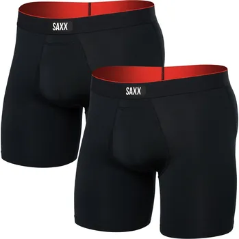 Pánské spodní prádlo Boxerky Saxx Multi-Sport Mesh Boxer Brief Fly 2Pk Velikost: XL / Barva: černá
