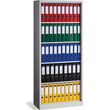 Policová skříň Otevřená úložná skříň ocelový plech 1. třídy/světle šedá