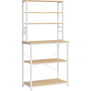 regál VASAGLE Kuchyňský policový regál, 80x40x167cm, bílý Kuchyňská polička