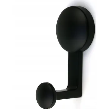 Věšák 1 ks Moderní nástěnný věšák kruh černý matný se skrytým upevněním
