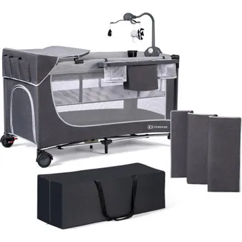 Dětská postýlka KINDERKRAFT SELECT Postýlka cestovní Leody doplňky Leody Grey, Premium