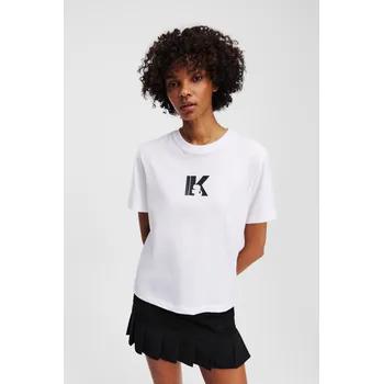 Dámské tričko TRIČKO KARL LAGERFELD JEANS KLJ REG K LOGO TEE WHITE