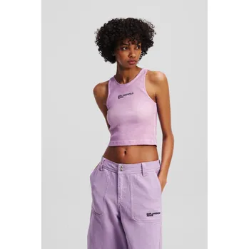Dámské tričko TOP KARL LAGERFELD JEANS KLJ WASHED RIBBED TANK LAVENDULA