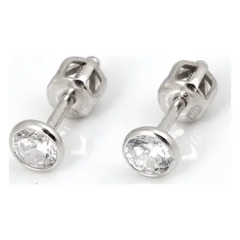 Náušnice Stříbrné náušnice pecky s čírým zirkonem STNAU1108F