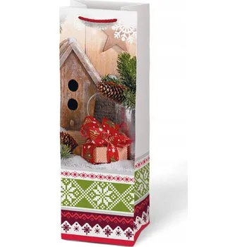 Dárková taška Vánoční Mikuláš na víno od Santa DÁRKOVÁ TAŠKA