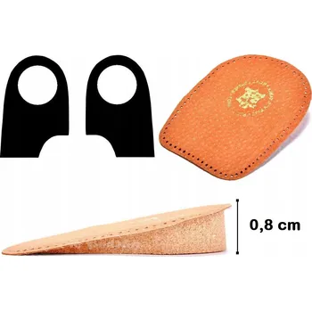 Obraz 36/41 HNĚDÉ Měkké Podpatěnky na PATNÍ OSTRUHY Zvyšující Výšku 8mm 0,8 CM
