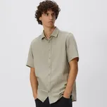 Reserved - Košile regular s příměsí viskózy - světle olivová - 844FS-81X - 844FS-81X-L