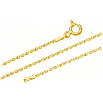 Řetízek Zlatý Řetízek Ankr 1,2 mm Stříbro 925 Pozlacený Jemný dámský splétaný 35 cm