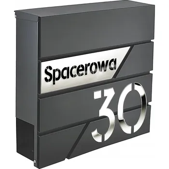 Poštovní schránka Poštovní schránka s číslem domu a adresou nerezová ocel CNC držák na noviny