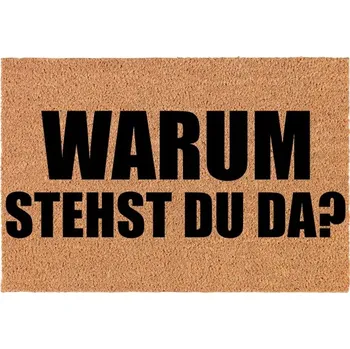 Rohožka Kokosová rohožka před dveře - Vtipný nápis "Proč tam stojíš?" 40x60 cm
