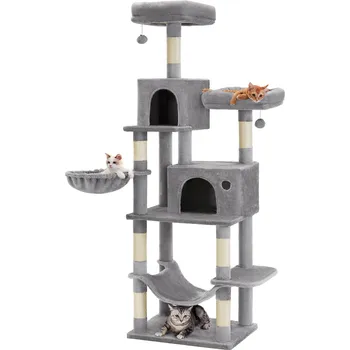 FEANDREA Věž pro kočky, 110x67x196cm, šedá Kočičí strom