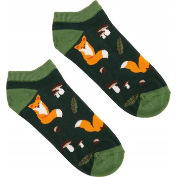 Zábavné barevné ponožky KOTNÍKOVÉ PONOŽKY LISKI 42-46