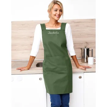 Kuchyňská zástěra Blancheporte Japonská bavlněná zástěra s výšivkou zelená uni