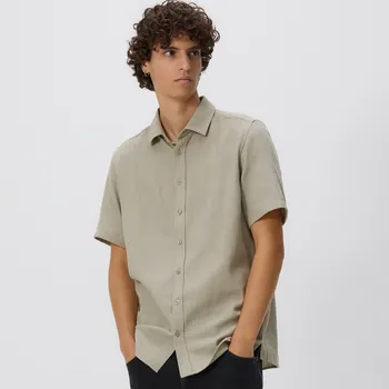 Pánská košile Reserved - Košile regular s příměsí viskózy - světle olivová - 844FS-81X - 844FS-81X-M