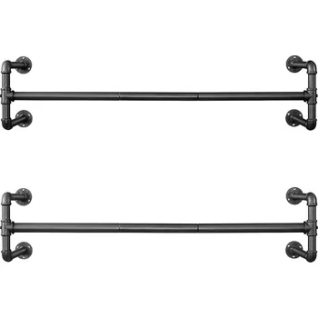 Věšák SONGMICS Nástěnný věšák na oděvy, 110x30x29.5cm, černý Věšák na oblečení