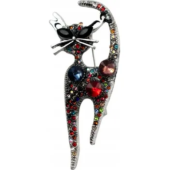 Brož Brož ozdobná 50 mm ZB-335 k. NIKL - ČERVENÁ