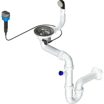 Sifon Laveo Sifon Space Saving pro granitové dřezy s 1 komorou - OKS_123T, nerez