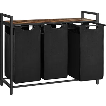 Koš na prádlo VASAGLE Koš na prádlo, 92.5×33×72cm, černý Koš na prádlo