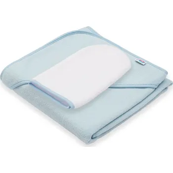 Dětská froté osuška s kapucí New Baby BASIC 80x80 modrá