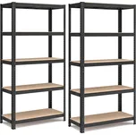 SONGMICS Pětistupňové regály, 90x40x180cm, černé Regály