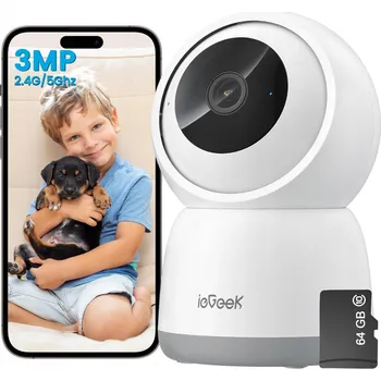 IP kamera 5G OTOČNÁ VNITŘNÍ KAMERA WIFI IP 3MP 2K AUDIO CHŮVIČKA ELEKTRONICKÁ 64G