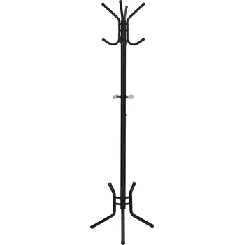 Věšák SONGMICS Kovový stojan na kabáty, 53.5x53.5x178cm, černý Věšák na kabáty