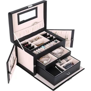 Šperkovnice SONGMICS Šperkovnice se 2 zásuvkami, 26x18x17cm, černá Šperkovnice