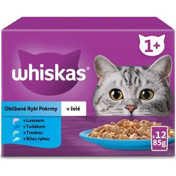 Krmivo pro kočku Vlhké krmivo pro kočky Whiskas s lososem kapsička 85 g 12 ks
