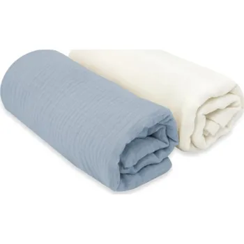 látková plena Mušelínové pleny Nature, 80x80 cm, jeans, smetanová - 2ks