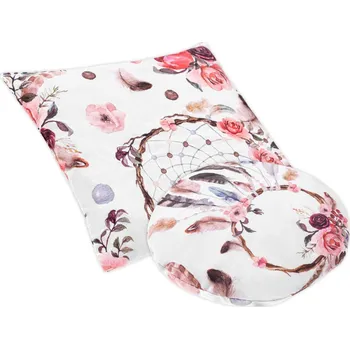 Dekorativní polštářek Velký a malý nahřívací polštářek termofor s třešňovými pecičkami - Boho