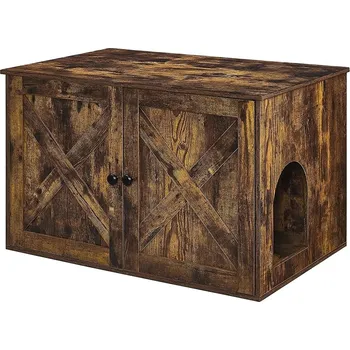 Toaleta pro kočku FEANDREA Zásobník na kočičí stelivo, 80x53x50cm, hnědý Ohrádka na kočičí stelivo