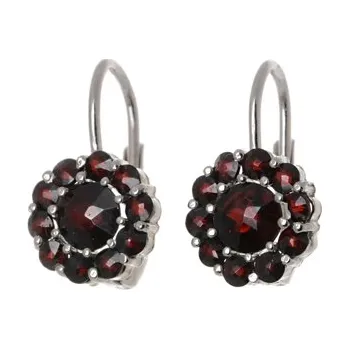 Náušnice Stříbrné naušnice s českými granáty STNAU0510F + Dárek zdarma