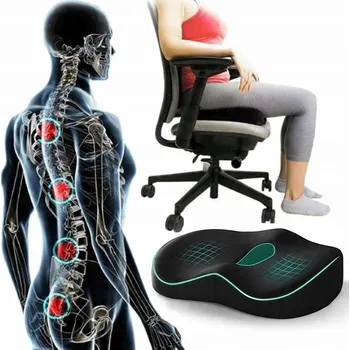 Polštář ORTOPEDICKÝ POLŠTÁŘ NA SEDADLO BEDERNÍ PRO ŽIDLI KŘESLO DO AUTA