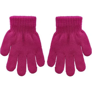 Rukavice BE SNAZZY Dětské pletené prstové rukavice 9 - 11 let Fuchsia