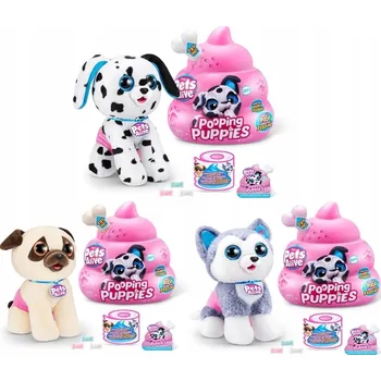 plyšák Zuru Pets Alive Pooping Puppies 29 cm vícebarevná