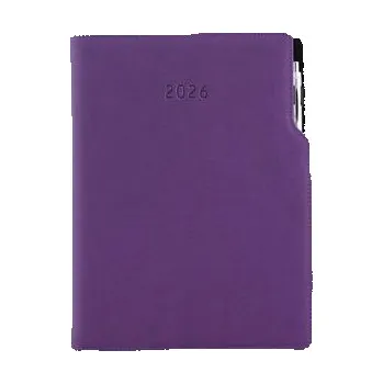 Diář Diář GEP s propiskou denní A4 2026 - fialová