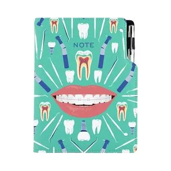 Zápisník Notes - zápisník DESIGN B6 linkovaný - mátová - Zubař