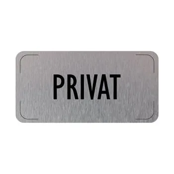 Cedulka na dveře - Privat, hliníková tabulka, 160 x 80 mm