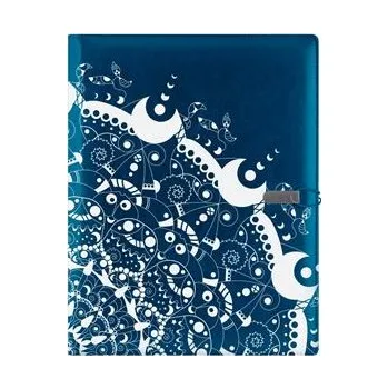 Zápisník Konferenční desky GEP DESIGN v dárkové krabičce modré - ornament s čistým blokem